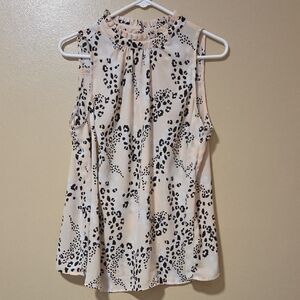 Torrid Beige and Black Animal Print Blouse